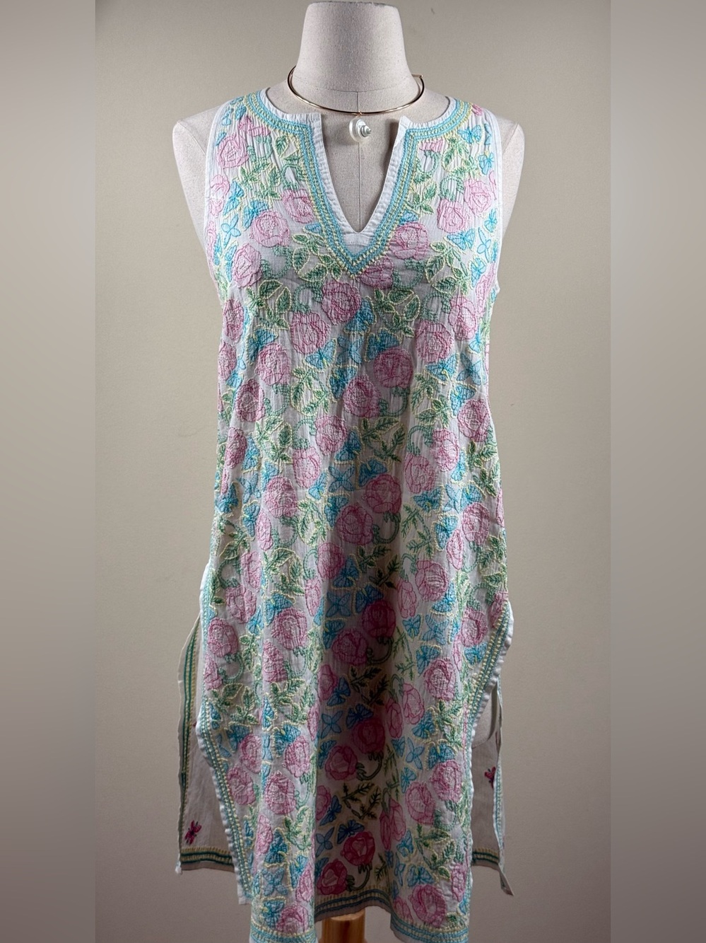Juliet Dunn London Embroidered Tunic Dress NWT 1